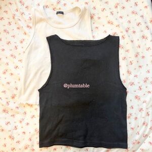 Brandy Melville Black and White Tank Tops